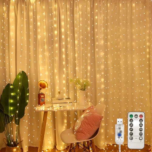 Jsdoin Lichtervorhang 3 6x3m 360leds Lichterketten Vorhang Lichterkettenvorhang
