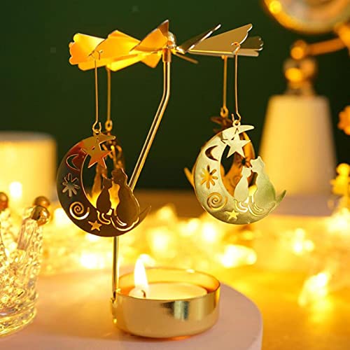 4everhope Drehbarer Kerzenhalter Goldener Drehbarer Teelichthalter Aus Metall