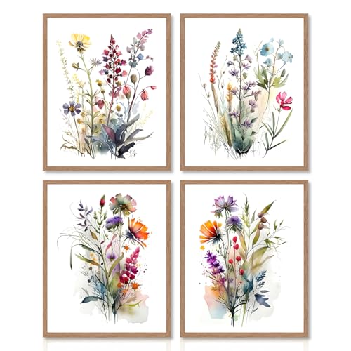 Dazzlewall 4 St Ck Aquarell Wand Kunstdruck Bunte