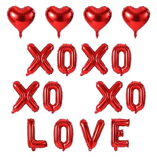 16stk Valentinstagsballons Inklusive Xoxo Ballons Love Ballons Roten