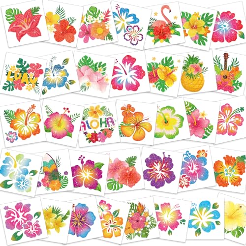 Howaf 72pcs Hawaii Hibiskusbl Ten Tempor Re Tattoos