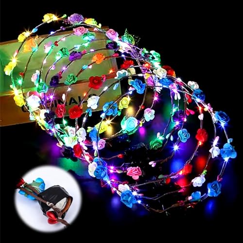 Vegena Led Blumenkranz 12 St Ck Bunte Leuchtende