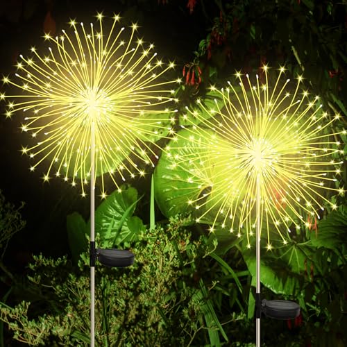 Cnmtcco 2 St Ck Solar Feuerwerk Gartenlichter Solar