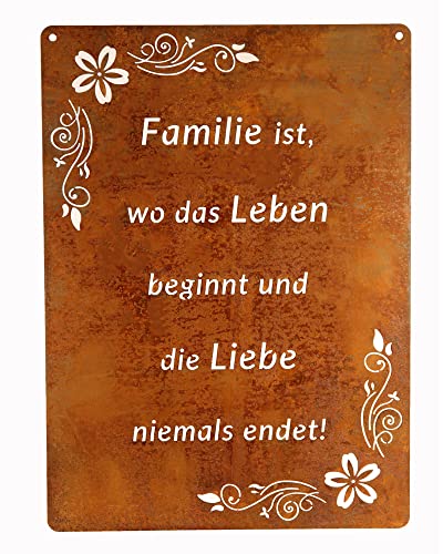 Schild Spruchtafel Rostiges Gartenschild Edelrost Rost Zum H