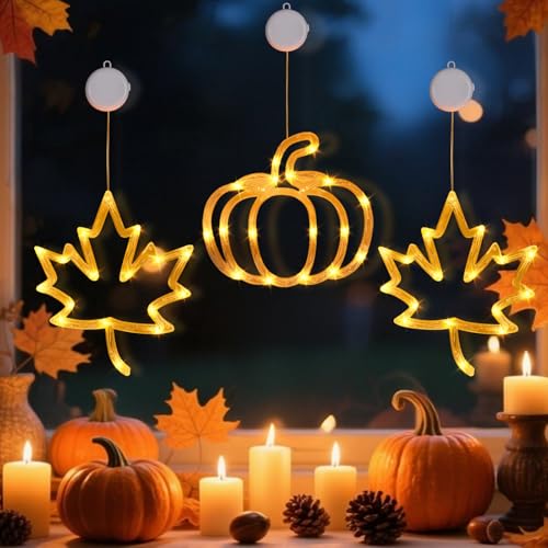 3 St Ck Herbst Deko Lichterkette Herbst Fensterlichter