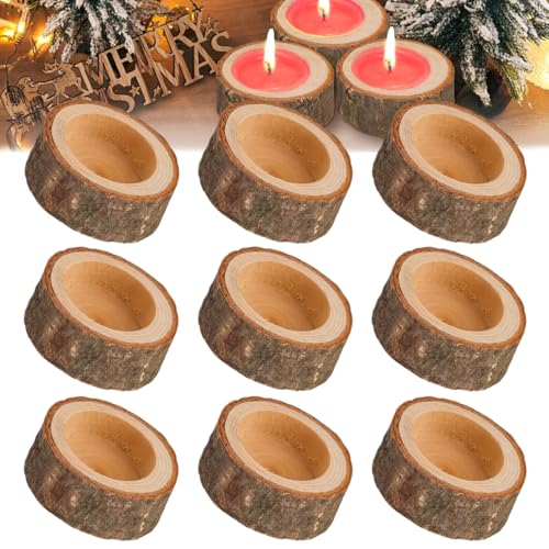 Teelichthalter Holz 9 St Ck Kerzenhalter Herbst Tischdeko
