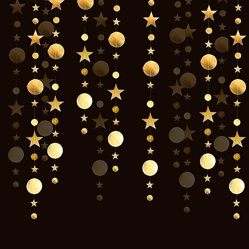 Silvester Deko 2026 Stern Papier Girlande Gold Deko