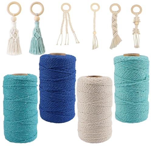 4 St Ck Makramee Garn Set 2mm X