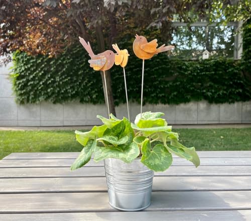 3 St Ck Rost Gartenstecker Vogel Gartendeko Gartenstecker