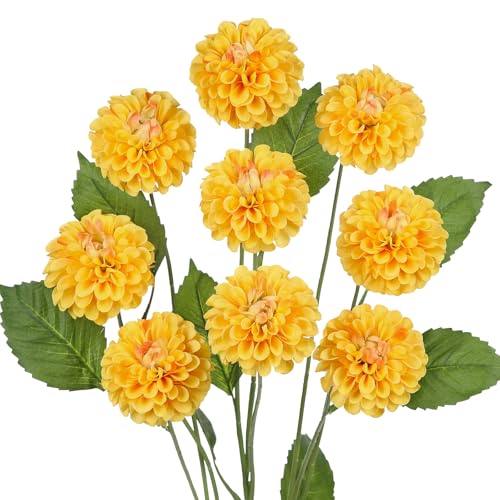 Hollyone Gelb K Nstliche Dahlien Deko Kunstblumen Zweige