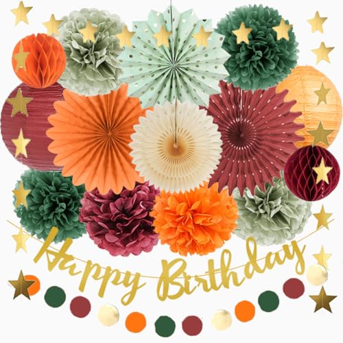 Geburtstagsdeko Herbst Orange Gr N Rot Herbstliche Deko