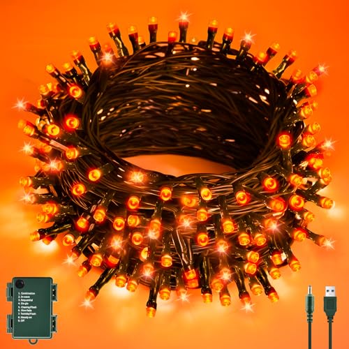 Cshare Halloween Deko Orange Lichterkette Outdoor 6m 60er