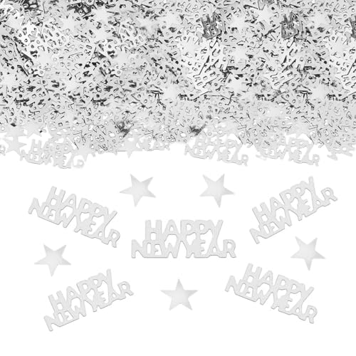 Parpix Konfetti Silvester Deko Silber Happy New Year