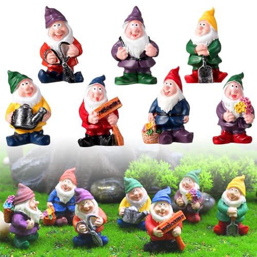 Gartendeko Figuren Xlwen 7 St Ck Miniatur Gartenzwerge