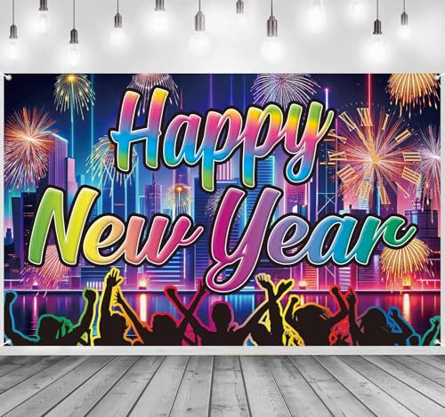 2025 Silvester Banner Deko Regenbogen Xxl Neujahr Banner