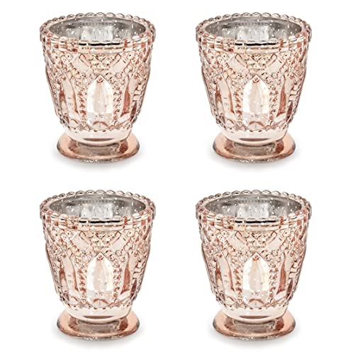 Partydeco Rose Gold Kerzenstand 8cm 4 St Ck