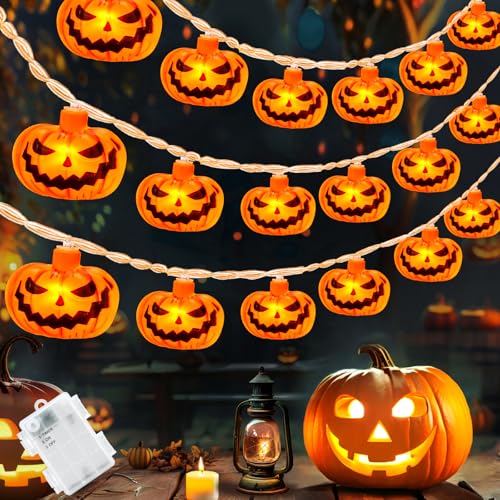 Gcstnn Halloween Lichterkette K Rbis Au En 3m