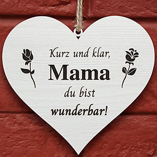 Glitzkind Holz Deko Herz Geschenk F R Mama