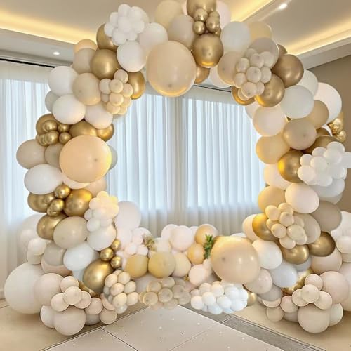 Ballon Girlande Beige 120 St Ck Wei Gold