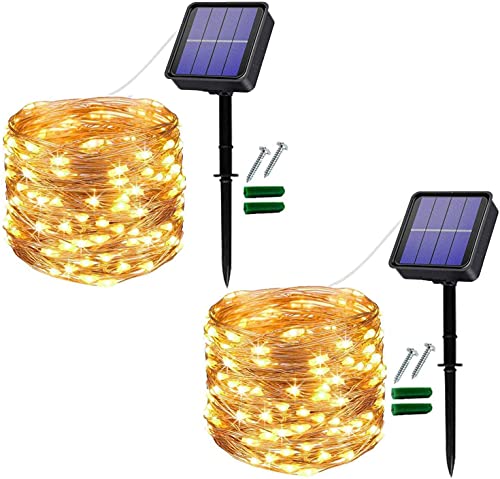 2 St Ck Solar Lichterkette Au En Useber