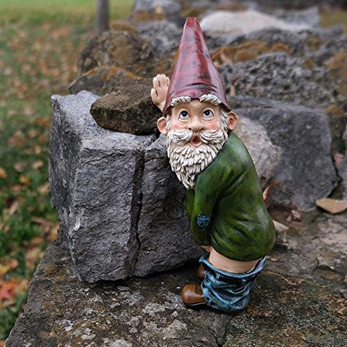 Fiyson 15cm Gartenzwerg Ornament Lustiger Pinkelnder Gnom Frecher