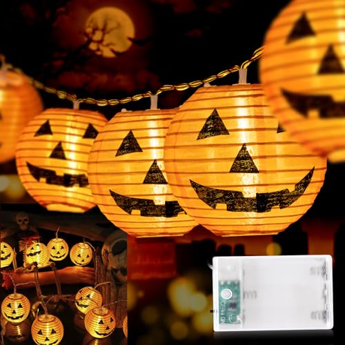 Halloween Lichterkette Batterie 20leds Herbst Deko Orange Lampion