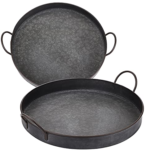 Bstkey Set Mit 2 Runden Dekorativen Serviertabletts Aus