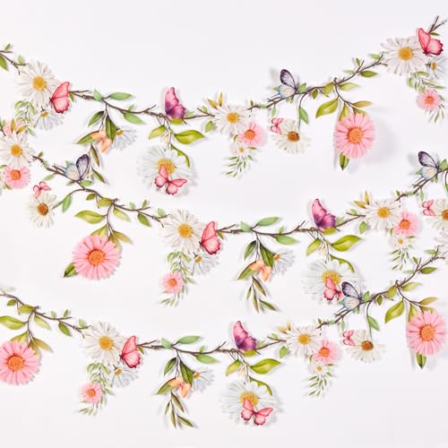 Sunbeauty Pet Blumen Girlande Wildblume Deko Banner Blumen