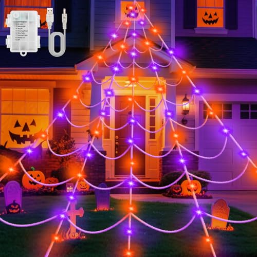 Dalugo Spinnennetz Halloween Lichterkette 6 5m Riesen Dreiecke