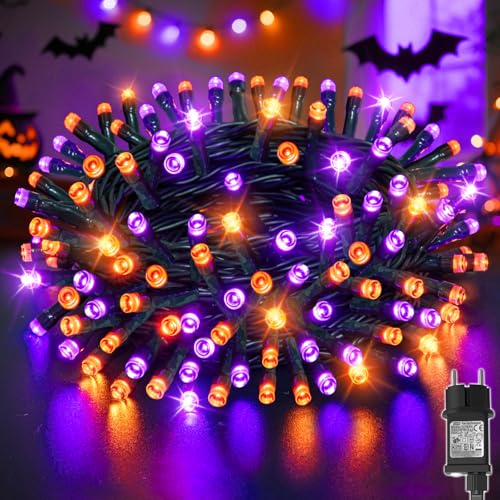 Dalugo Halloween Lichterkette Outdoor 30m 300 Led Orange
