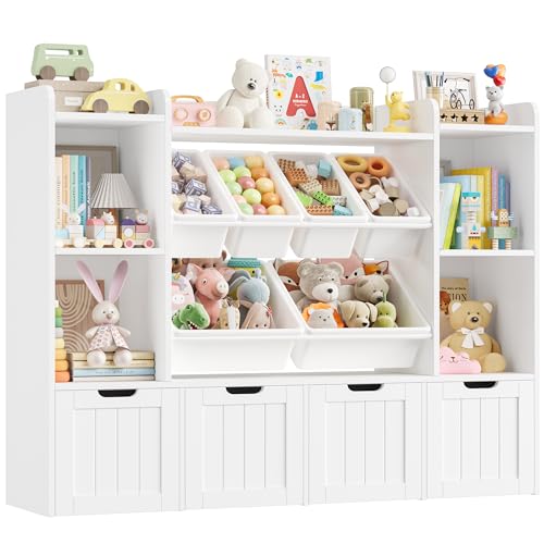 Forehill 140cm Kinderregal Mit 4 Boxen Auf Rollen