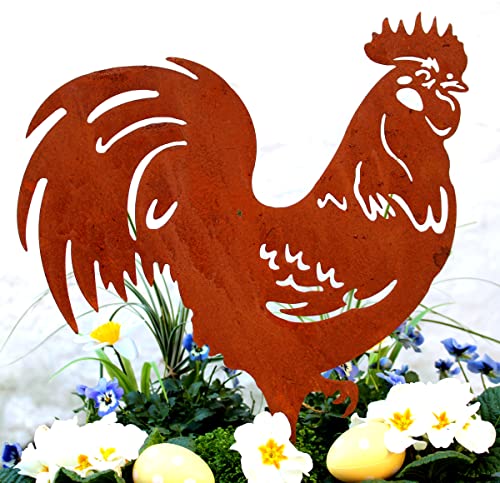 Lb H F Lilienburg Hahn Osterdeko Roststecker Rost