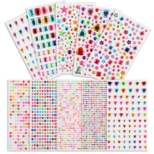 3500 St Ck Glitzersteine Selbstklebend Bunte Strasssteine Selbstklebend