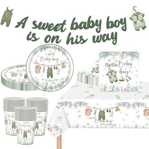 Momahua 63 St Ck Junge Babyparty Deko F