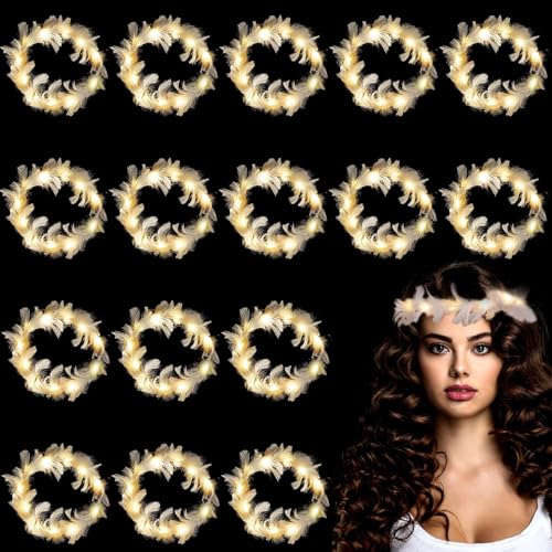Huamudm Led Feder Blumenkranz Stirnband 16 St Ck
