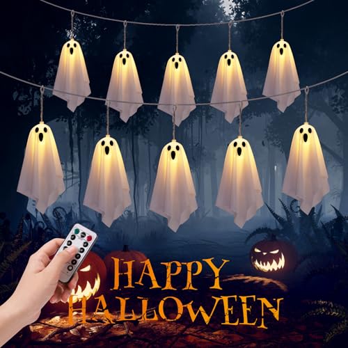 Halloween Geister Lichterkette 10 St Ck Geister Halloween