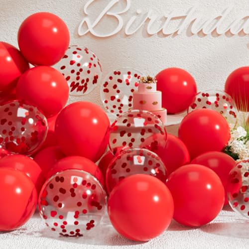 Suwen Rot Luftballons Und Konfetti Luftballons Set 47