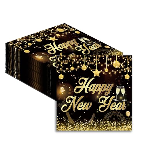 Silvester Servietten 2025 40 St Ck Happy New