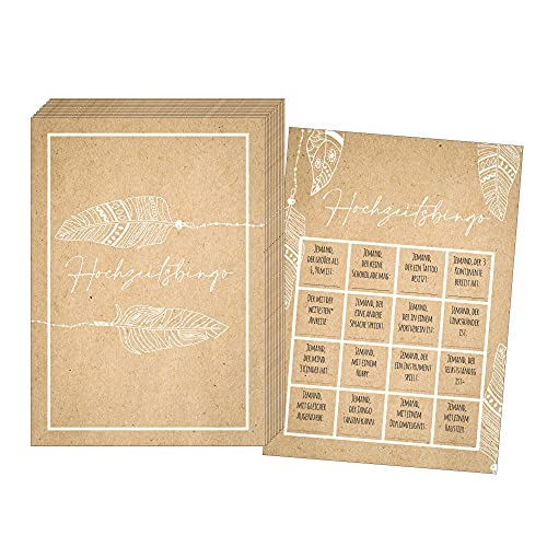 50 Karten Hochzeitsbingo Witziges Hochzeitsspiel F R G