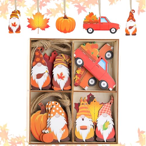 24er Set Holz Deko H Nger Herbst Dekoration