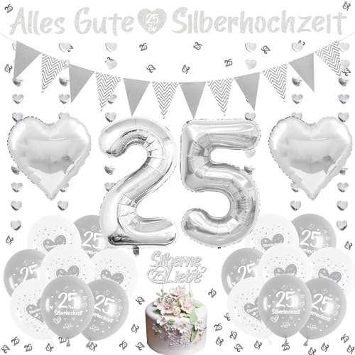 Xietaea Silberhochzeit Deko Silber Luftballons 40 St Ck