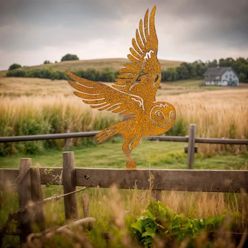 Seababoo Rost Eule Gartendeko 35 X 22 Cm