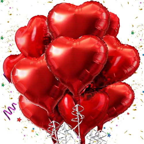 Mbsomnus Rot Herzluftballons 18 Zoll Folienballon 15 St