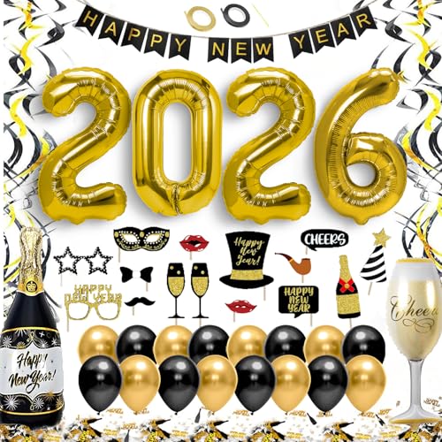 Silvester Deko 2026 Xxl Set Neujahr Silvesterdeko Happy