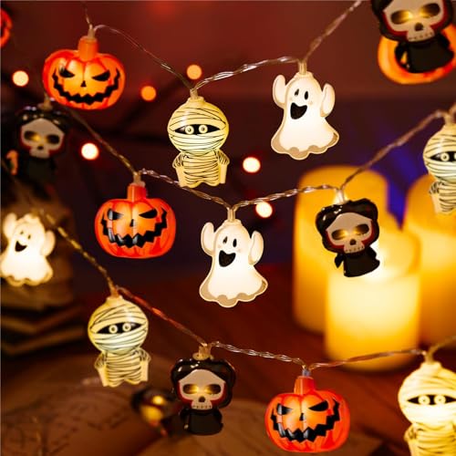 Eledreme K Rbis Geister Deko Halloween Lichterkette 3m