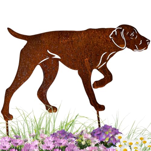 Terma Stahldesign Deutsch Kurzhaar Edelrost Hund Gartenstecker Handmade