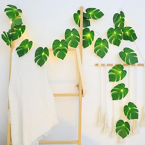 Fielegen 20 Led Lichterketten Mit Monstera Blatt K