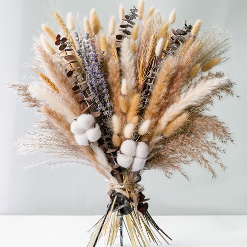 Trockenblumenstrau Mit Pampasgras Eukalyptus Lavendel Boho Deko Blumenstrau