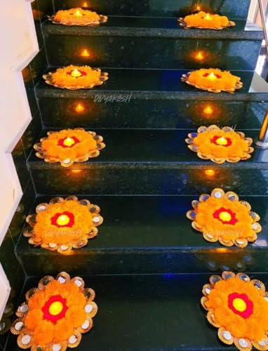 Divyakosh Rangoli Matten Mit Teelicht Diya Treppe F