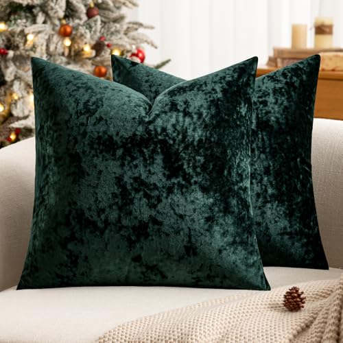 Miulee 2er Set Kissenbezug 40x40cm Samt Sofakissen Zierkissen